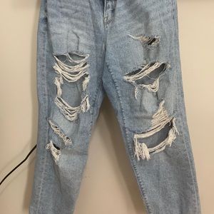 AE stretch mom jeans